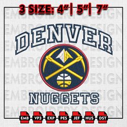 NBA Denver Nuggets Embroidery Files, NBA teams, NBA Nuggets Embroidery Designs, Machine Embroidery Designs
