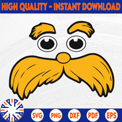 lorax svg, lorax head svg, dr seuss svg cut file, read across america svg, svg design, sublimation, iron on transfer,