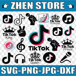 20 tiktok logo svg bundle, tiktok svg, tiktok logo svg, peace love tiktok svg, tiktok birthday svg, tiktok family svg, t
