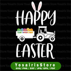 happy easter egg tractor - instant download, digital file, cards, scrapbooking - svg, jpg, and png for cut or print