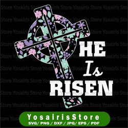he is risen svg, he is risen cut file in svg, dxf, png, he is risen cut file for silhouette, cricut, jesus easter svg