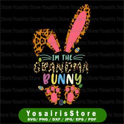 leopard i'm the grandma bunny png, easter for grandma png, easter bunny rabbit, easter family matching, gift digital png