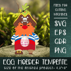 pirate with a parrot | chocolate egg holder template svg