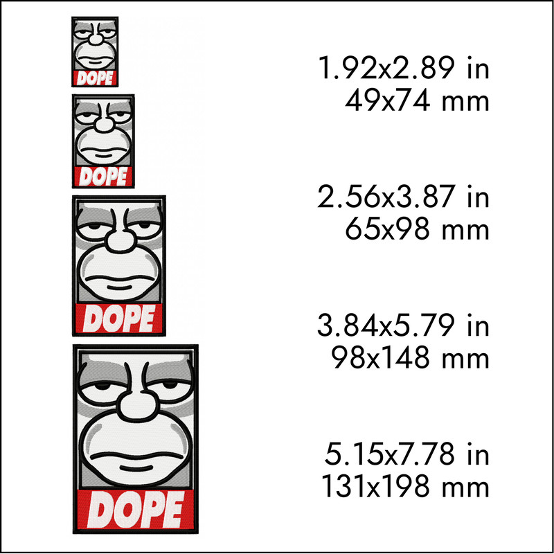 simpsons dope machine embroidery designs