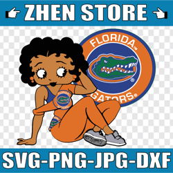betty boop with florida gators png file, ncaa png, sublimation ready, png files for sublimation,printing dtg printing -