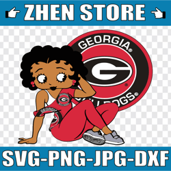 betty boop with georgia bulldogs png file, ncaa png, sublimation ready, png files for sublimation