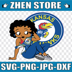 betty boop with kansas jayhawks png file, ncaa png, sublimation ready, png files for sublimation,printing dtg printing -