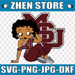 betty boop with mississippi state bulldogs png file, ncaa png, sublimation ready, png files for sublimation,printing