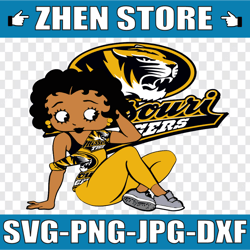betty boop with missouri tigers png file, ncaa png, sublimation ready, png files for sublimation,printing dtg