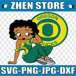 betty boop with oregon ducks png file, ncaa png, sublimation ready, png files for sublimation,printing dtg printing
