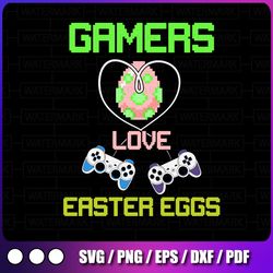 gamer love easter eggs svg png, easter egg sublimation, gaming easter, easter bunny