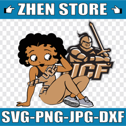 betty boop with ucf knights png file, ncaa png, sublimation ready, png files for sublimation,printing dtg printing