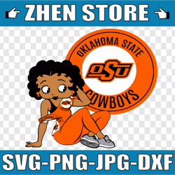 betty boop with oklahoma state png file, ncaa png, sublimation ready, png files for sublimation,printing dtg printing -
