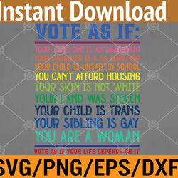 vote as if your life depends on it human rights svg, eps, png, dxf, digital download