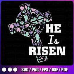he is risen svg, he is risen cut file in svg, dxf, png, he is risen cut file for silhouette, cricut, jesus easter svg,