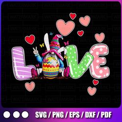 easter gnome love png sublimation design, easter sublimation png, easter day png, easter gnome png, gnome with egg png,