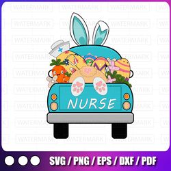 easter png, easter truck png, nurse png, easter bunny sublimation, bunny clipart, easter vintage truck clipart