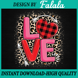 cute love heart leopard print valentines day png, love heart leopard red plaid png, valentine day png, digital download
