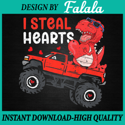 kids i steal hearts trex dino monster truck valentine day boys png, valentine day png, digital download