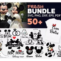 50 JUST MARRIED SVG BUNDLE - SVG, PNG, DXF, EPS, PDF Files For Print And Cricut