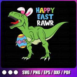 happy east-rawr, easter svg, bunny saurus svg, dinosaur svg, happy easter t rex, funny t rex sayings, dino