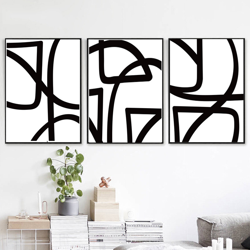 Three geometric line posters, easy to download