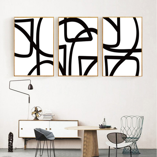 Three geometric line posters, easy to download