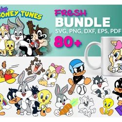 80 LOONEY TUNES SVG BUNDLE - SVG, PNG, DXF, EPS, PDF Files For Print And Cricut