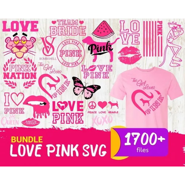 Pink String Svg 1700 LOVE PINK SVG BUNDLE - SVG, PNG, DXF, EPS, PDF Files Fo | Inspire ...