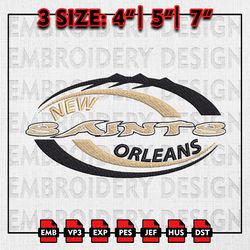 New Orleans Saints Logo Embroidery Design, NFL Saints, NFL Team Embroidery Files, Machine Embroidery Pattern
