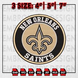NFL Saints Embroidery Design, New Orleans Saints, NFL Teams Embroidery Files, Machine Embroidery Pattern