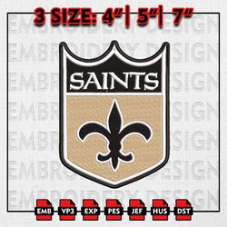 NFL Saints Logo Embroidery Design, New Orleans Saints, NFL Teams Embroidery Files, Machine Embroidery Pattern