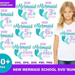 40 NEW MERMAID SCHOOL SVG BUNDLE - SVG, PNG, DXF, EPS, PDF Files For Print And Cricut