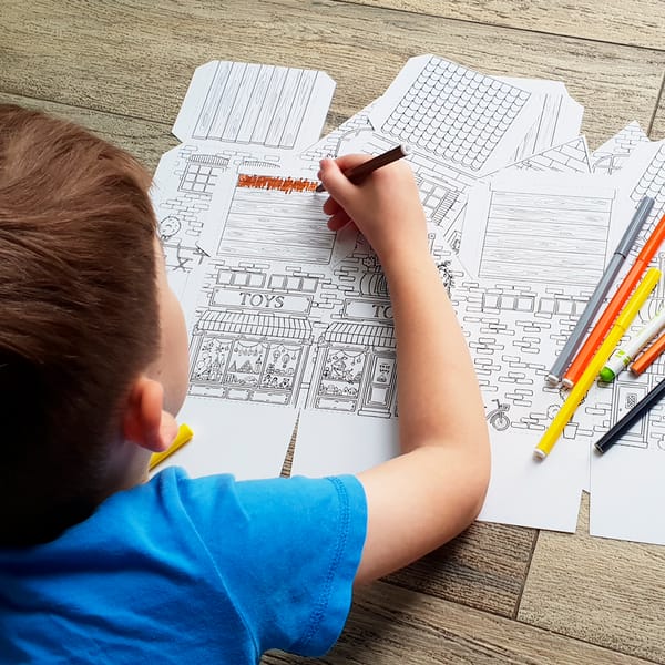 7 Houses DIY Coloring Boxes Template. Vintage Craft Paper Ho - Inspire ...