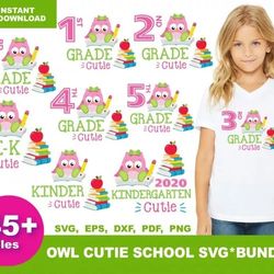 45 OWL CUTIE SCHOOL SVG BUNDLE - SVG, PNG, DXF, EPS, PDF Files For Print And Cricut