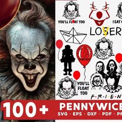 100 PENNYWISE SVG BUNDLE - SVG, PNG, DXF, EPS, PDF Files For Print And Cricut