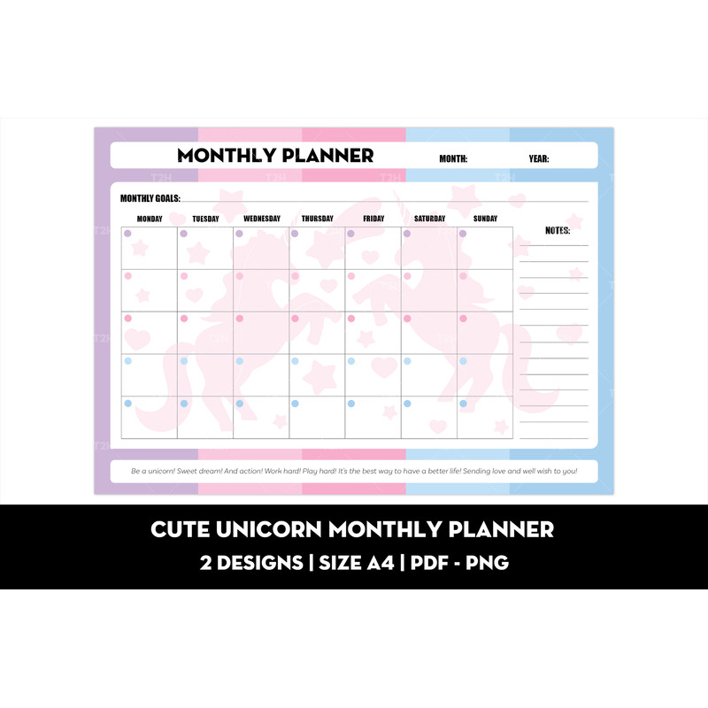 Cute unicorn monthly planner cover 2.jpg