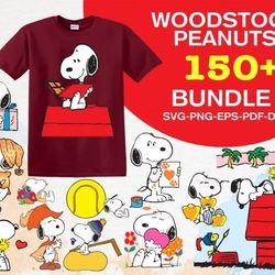 150 SNOOPY AND WOODSTOCK SVG BUNDLE - SVG, PNG, DXF, EPS, PDF Files For Print And Cricut