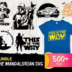 500 THE MANDALORIAN SVG BUNDLE - SVG, PNG, DXF, EPS, PDF Files For Print And Cricut