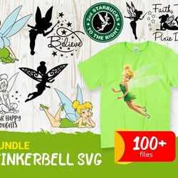 100 TINKERBELL SVG BUNDLE - SVG, PNG, DXF, EPS, PDF Files For Print And Cricut