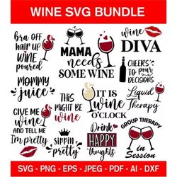 100 WINE QUOTES SVG BUNDLE - SVG, PNG, DXF, EPS, PDF Files For Print And Cricut