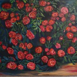 Red Roses Flower Bouquet Painting Wall Art Decoration 27*31 inch Vivid Oil Paintings
