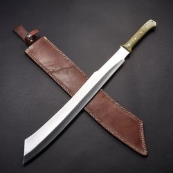 D2 Steel Hunting Short Machete Knife Beautiful Hunting Knife Fixed Handle Blade