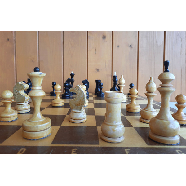 small chess pieces medium size board chess set ussr