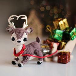 Crochet reindeer PATTERN amigurumi deer toy, Christmas tree decor, DIY  easy pdf tutorial, Christmas gift for baby