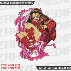 anime inspired , machine embroidery design, files, instant download