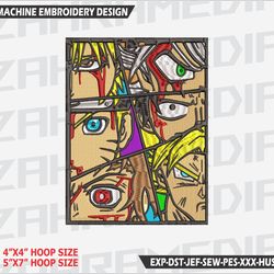 anime inspired , machine embroidery design, files, instant download