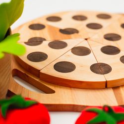 Pizza Kitchen Toy, Playroom Decor, Montessori Toys For Toddler, Playroom Decor, Birthday Gift for Kid, Pretend Play Food