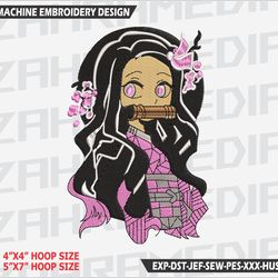 anime inspired , machine embroidery design, files, instant download