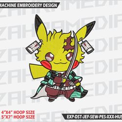 anime inspired , machine embroidery design, files, instant download